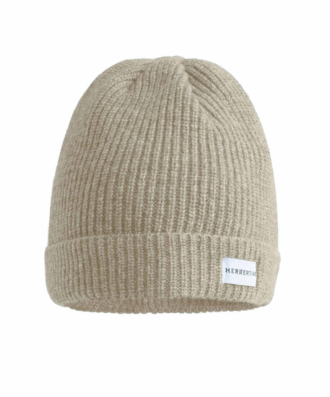 Beige varm fodrad reflexmössa vuxen framsida