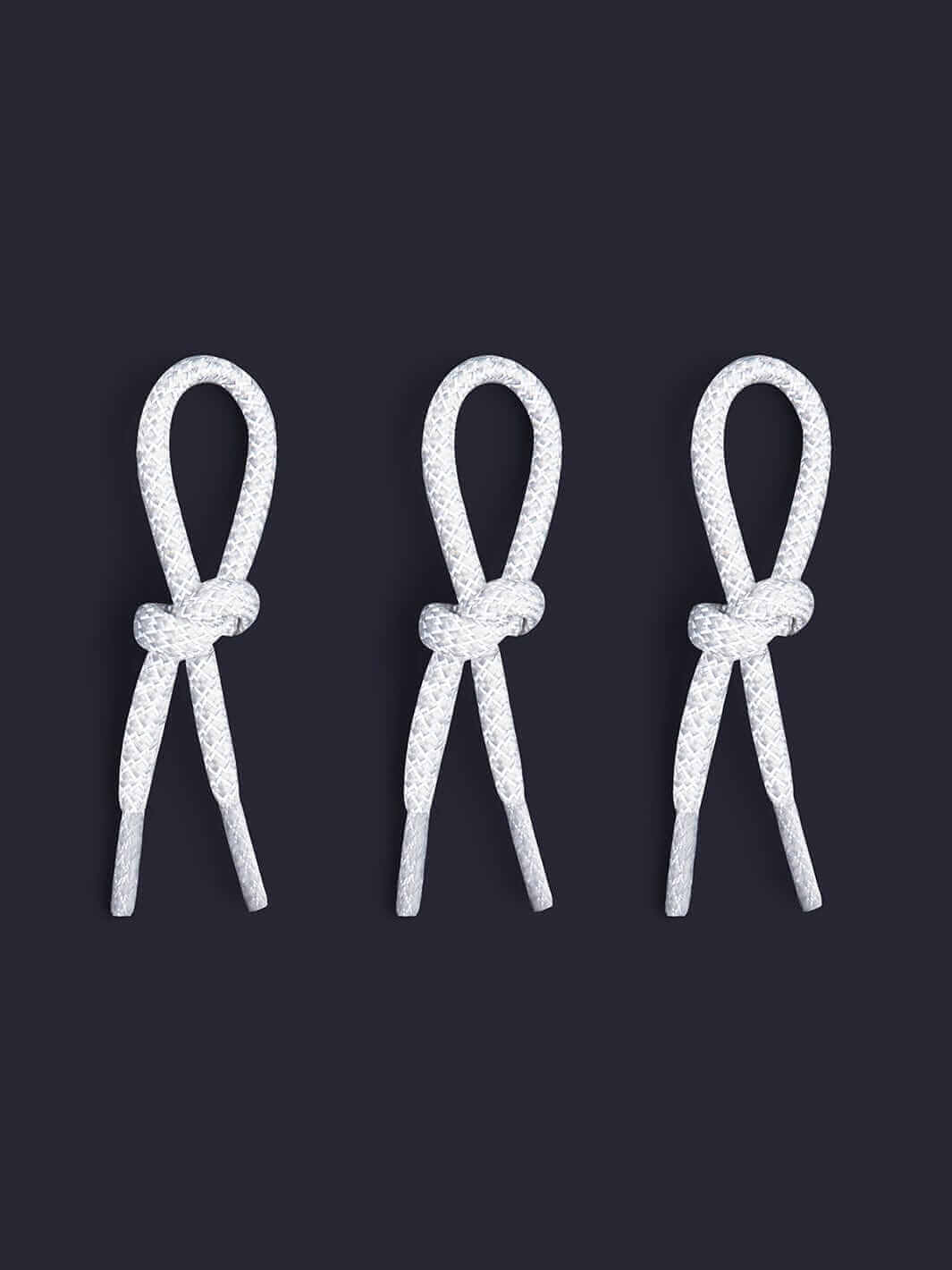Smarta och funktionella snöre med reflex från Herbertine 23 cm långa grå 3-pack